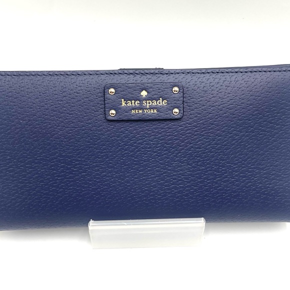 Kate Spade Blue Wallet with Leather Material and snap Closure - Picture 1 of 10